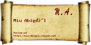 Miu Abigél névjegykártya